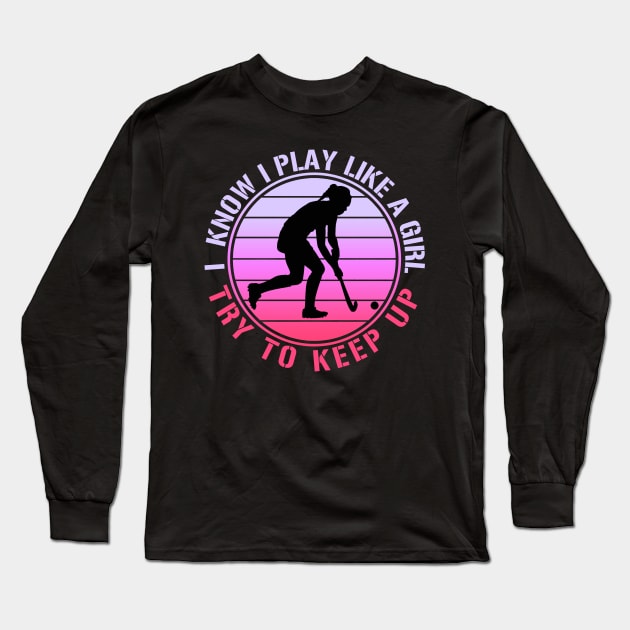 Hockey Girl Long Sleeve T-Shirt by RichyTor